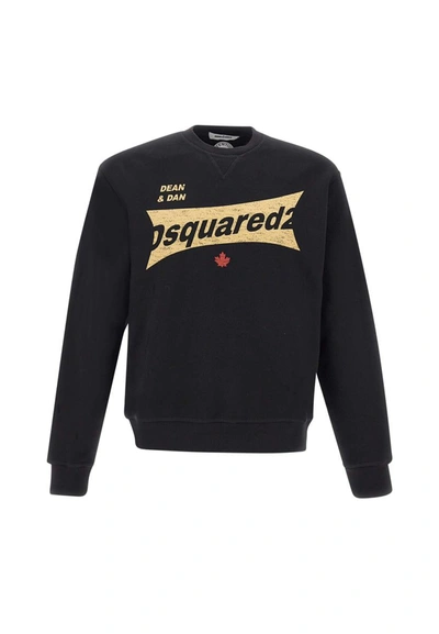 Dsquared2 Logo-print Cotton Sweatshirt In Nero