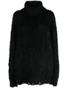 Junya Watanabe Distressed Brushed-effect Jumper In Black