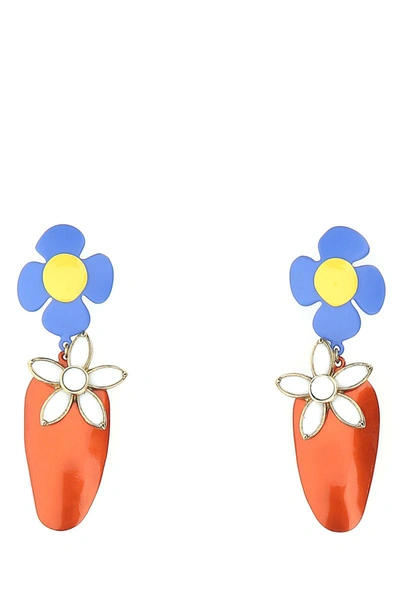 Saint Laurent Women Multicolor Metal And Resin Fleur Et Fraise Earrings In 9160