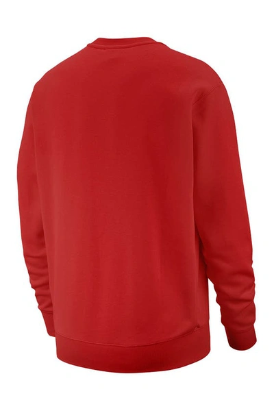 Nike Men's Club Crew Fleece Sweatshirt In University Red