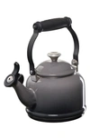 Le Creuset 1.25 Quart Enamel On Steel Demi Tea Kettle In Oyster/ Silver