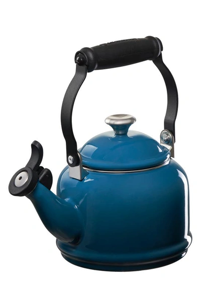 Le Creuset 1.25-quart Stainless Steel Demi Tea Kettle In Deep Teal