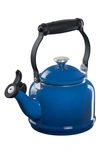 Le Creuset 2.2-quart Enameled Stainless Steel Whistling Cloche Kettle In Caribbean