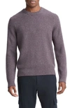 Vince Men's Boiled Cashmere Thermal Crewneck Sweater In Dark Purple Plum