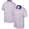 Colosseum Men's  Purple, White Clemson Tigers Print Stripe Polo Shirt In Purple