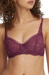 Skarlett Blue Minx Balconette Bra In Grappa/ Red