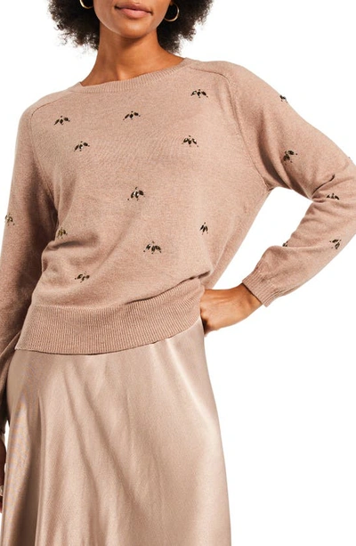 Nic + Zoe Hidden Gems Cotton Blend Sweater In Beige