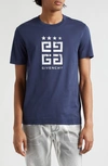 Givenchy Slim Fit 4g Logo Cotton Graphic T-shirt In Blue