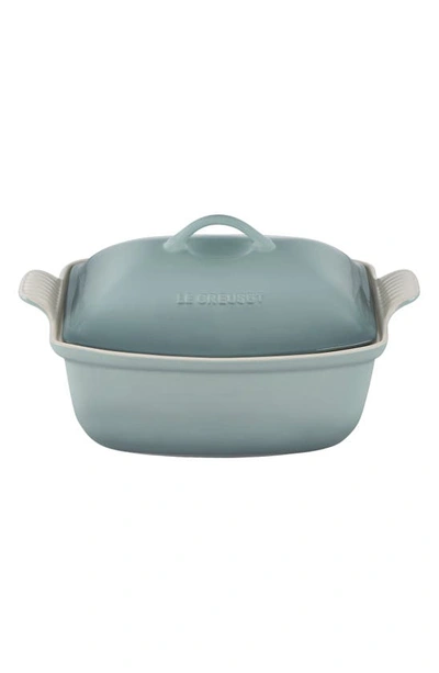 Le Creuset 4.5-quart Heritage Stoneware Deep Baker With Lid In Sea Salt