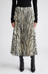 Proenza Schouler Korine Striped Pleated Midi Pull-on Skirt In Ecru Multi