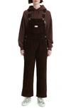 Levi's Chocolate Loose Corduroy Overalls In Mole