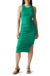 MICHAEL STARS WREN SIDE SLIT SLEEVELESS BODY-CON MIDI DRESS