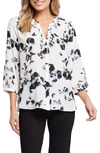 NYDJ HIGH-LOW CREPE BLOUSE