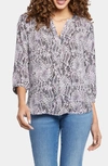 Nydj High-low Crepe Blouse In Vandalia