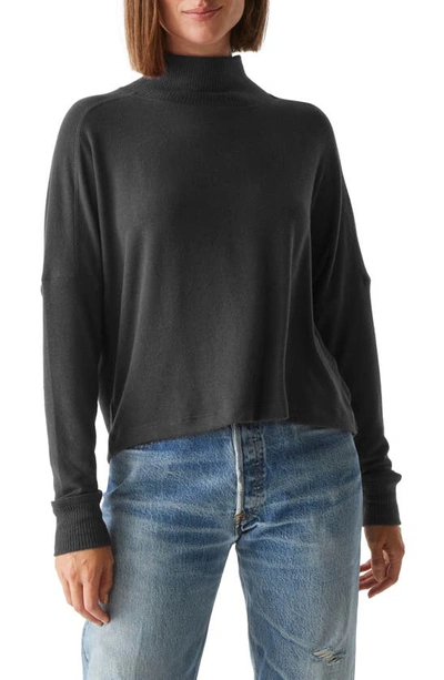 Michael Stars Frida Mock Neck Top In Charcoal
