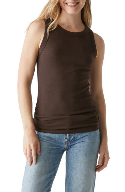 Michael Stars Halley Ribbed Tank With Ruching In Java