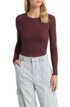 BP. RIB LONG SLEEVE CROP TOP