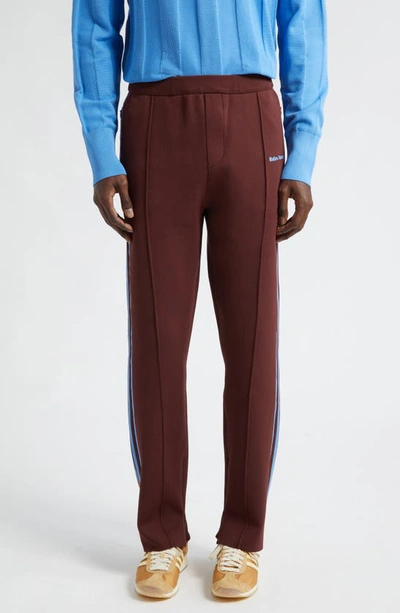 Y-3 X Wales Bonner 3-stripes Recycled Polyester Track Pants In Mystery Brown