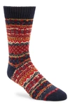 AMERICAN TRENCH FAIR ISLE RECYCLED COTTON BLEND SOCKS