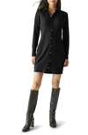 Michael Stars Kayla Button Down Sweater Dress In Black