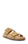 Schutz Enola Dual-buckle Easy Slide Sandals In Light Nude
