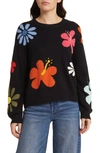 RAILS ZOEY FLORAL INTARSIA COTTON BLEND SWEATER
