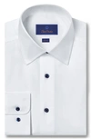 David Donahue Slim Fit Super Fine Twill Dress Shirt In White