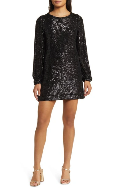 Lilly Pulitzer Nicoline Long Sleeve Romper In Onyx Treasure Box Sequin Knit