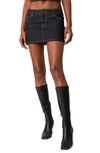 Edikted Women's Foster Washed Denim Mini Skirt In Indigo/ Blue Raw Wash