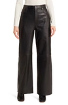REFORMATION VEDA CARY WIDE LEG LEATHER PANTS