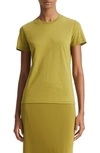 Vince Essential Crewneck Short-sleeve Cotton T-shirt In Yellow