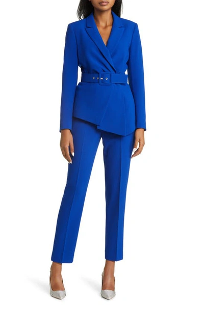 Tahari Asl Belted Pantsuit In Cobalt