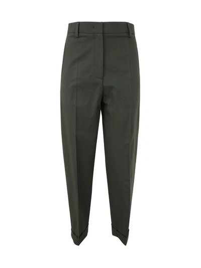 Alberto Biani Stretch High Waist Trouser In Green