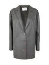Drm Boxy Leather Blazer Clothing In Green