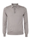 Filippo De Laurentiis Long Sleeve Polo In Brown