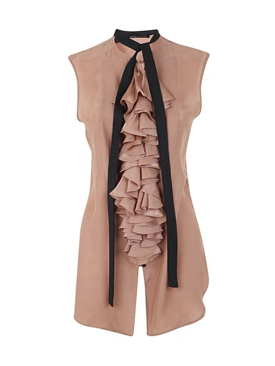 Ibrigu Digital Print Asymetric Scarf Shirt In Pink