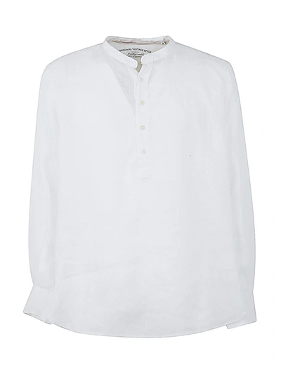 Original Vintage Style Linen Polo Shirt In White