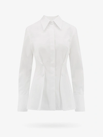 Givenchy Buttoned-pleat Cotton-poplin Shirt In White