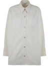 Courrèges Mega Size Dry Denim Shirt Clothing In White