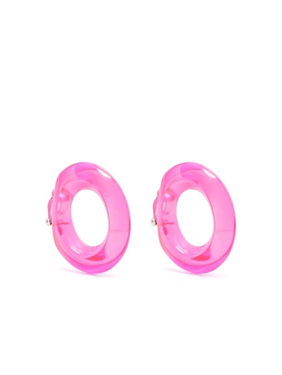 Monies Clip-on Hoop Earrings In Pink & Purple