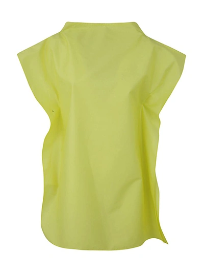 Nina 14.7 Cotton Popeline Shirt In Yellow & Orange