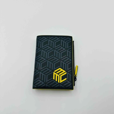Mcm Black Bifold Cubic Monogram Emblem Logo Card Wallet