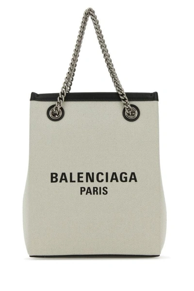 Balenciaga Sand Canvas Duty Free Handbag In Brown