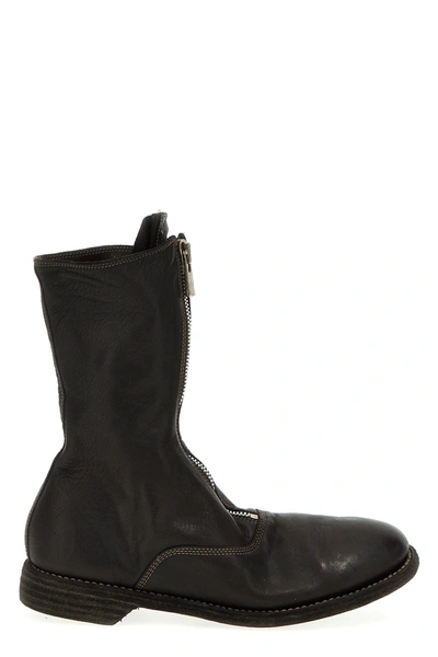 Guidi Women 310 Front Zip Military Boot In Black