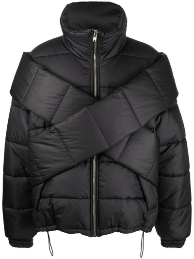 Gmbh Padded Crossover-design Jacket In Black