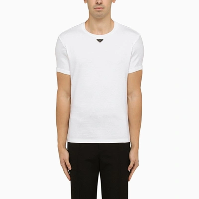 Prada White Cotton Crew-neck T-shirt Men