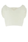 PRADA PRADA WOMAN WHITE LINEN TOP