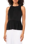 Halogen Sleeveless Peplum Top In Rich Black