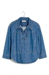 Madewell Denim Popover Top In Terrydale Wash