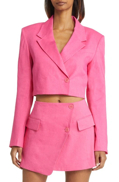 Frame Pink Cropped Blazer